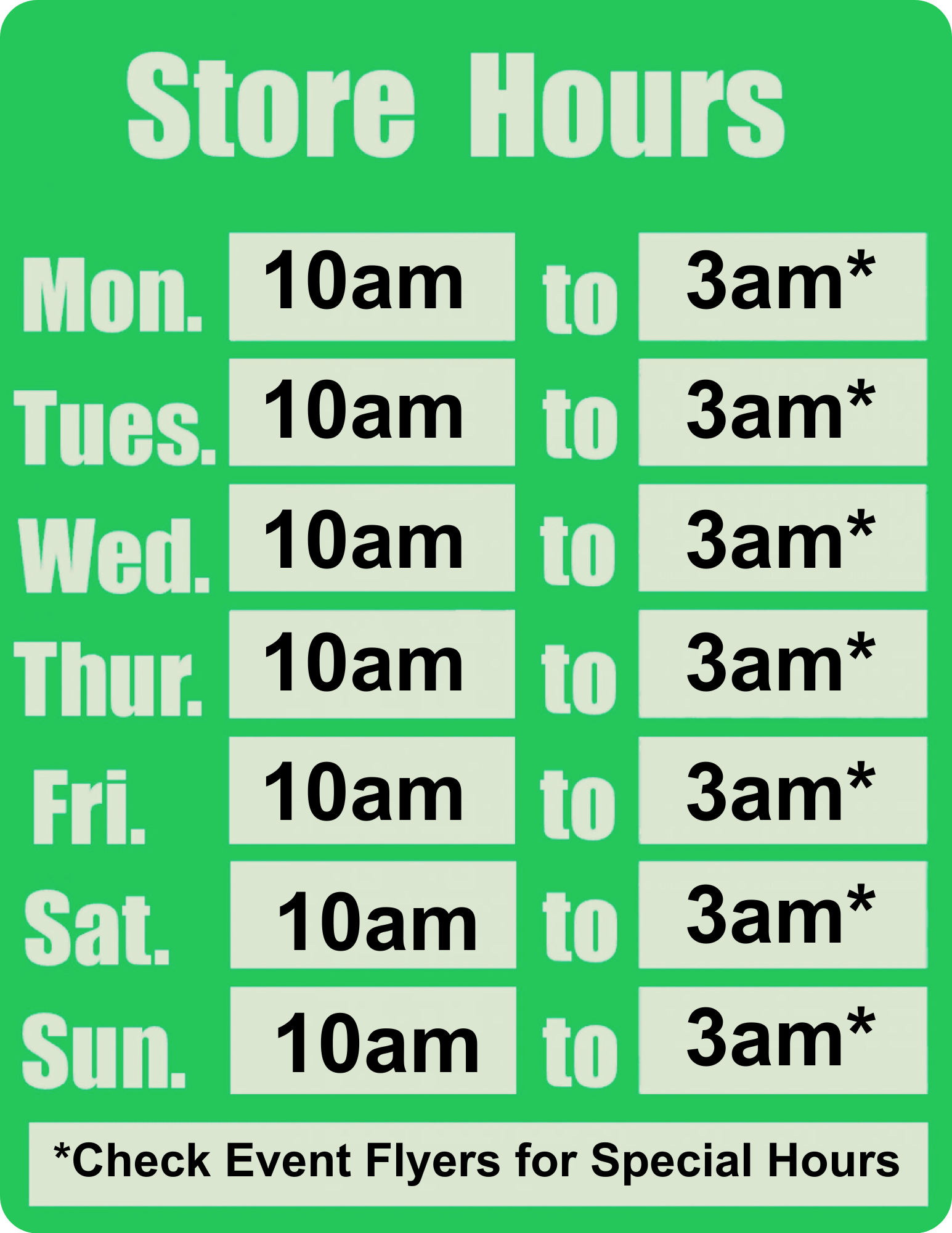 Store hours (4)