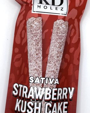 STRAWBERRY KUSH CAKE (Sativa) – FVKD THCA Diamond Infused Hash Holez PRE-ROLLZ  (2ct/2g each)