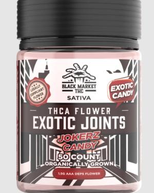 JOKERZ CANDY  (Sativa) / Black Market THC – THCA – EXOTIC JOINTS-Premium Organically Grown Flower Joints (Exotic Candy) (1ct -1.5g Preroll)