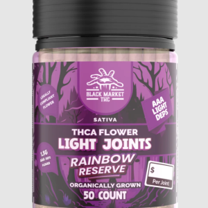 Rainbow Reserve (Sativa) / Black Market THC - THCA LIGHT JOINTS- Organically Grown Flower Joints (AAA LIGHT DEPS) (1ct -1.5g Preroll)