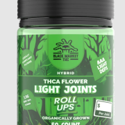 Roll Ups (Hybrid) / Black Market THC – THCA LIGHT JOINTS- Organically Grown Flower Joints (AAA LIGHT DEPS) (1ct -1.5g Preroll)