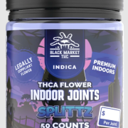 Splittz (Indica) / Black Market THC – THCA Premium Organically Grown Flower Joints (1ct -1.5g Preroll)