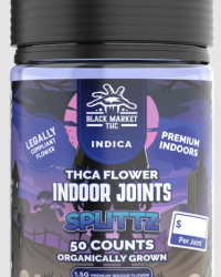 Splittz (Indica) / Black Market THC – THCA Premium Organically Grown Flower Joints (1ct -1.5g Preroll)
